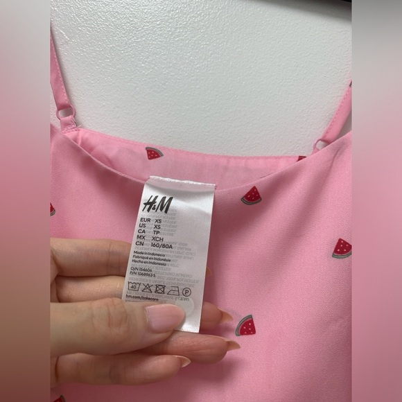 NWOT H&M Watermelon Print Satin Pajama Set XS - Picture 3 of 7